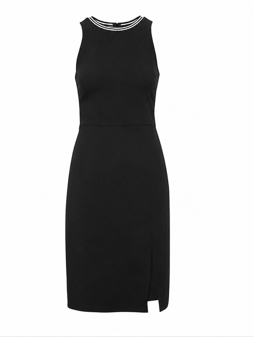Banana Republic Black Midi Dress with White-Trim Collar